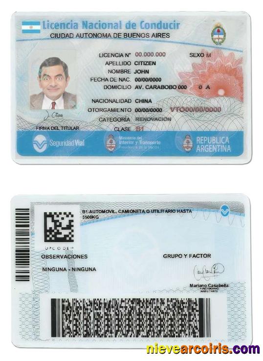 Argentina Buenos Aires driving license